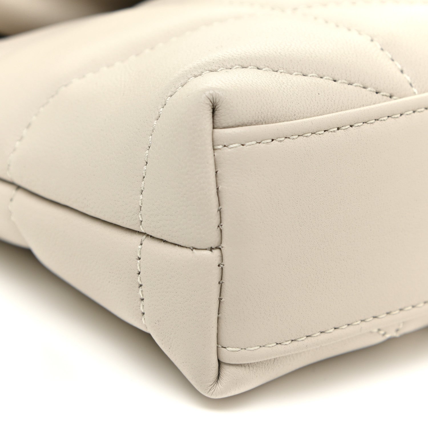 Saint Laurent Lambskin Monogram Loulou Puffer Pouch Clutch Crema Soft 10 of 13