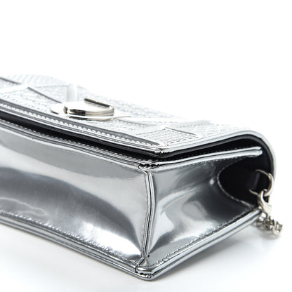 Christian Dior Metallic Patent Micro-Cannage Baby Diorama Flap Bag Silver 8 of 9