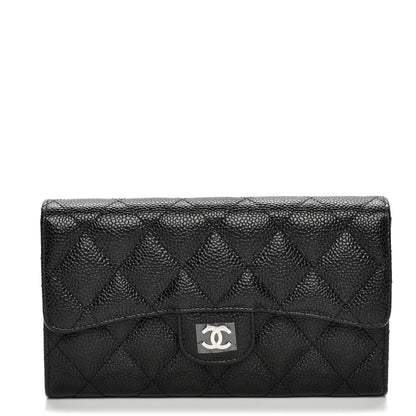Chanel Caviar Quilted Large Flap Wallet Black 1 of 9