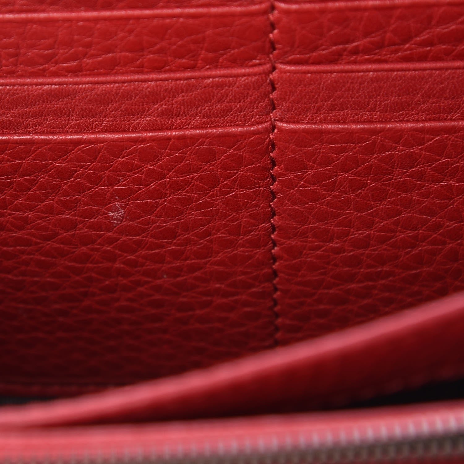 Gucci Calfskin GG Marmont Chain Wallet Vulcanic Red 10 of 12