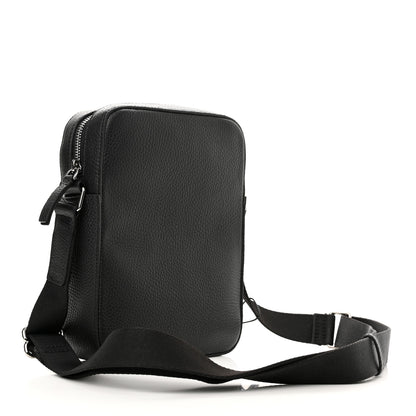 Burberry Pebbled Calfskin Logo Embossed Thornton Messenger Bag Black 3 of 9