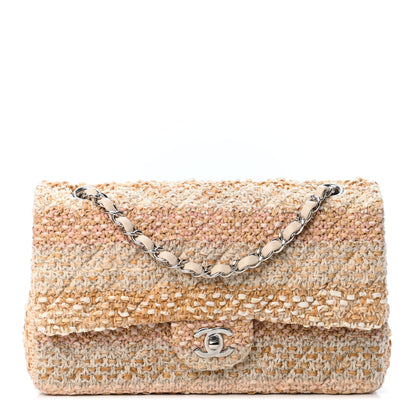 Chanel Tweed Quilted Medium Double Flap Beige Multicolor 1 of 4