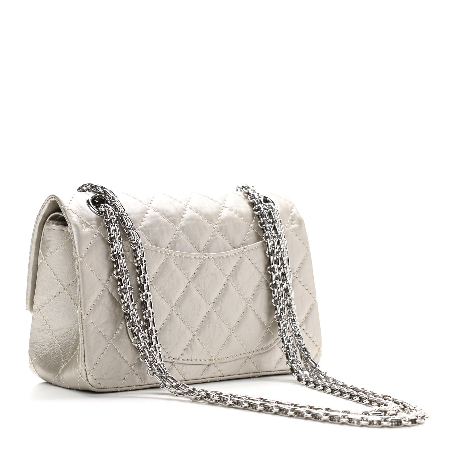 Chanel Metallic Calfskin Quilted 2.55 Reissue 224 Flap Silver 3 of 9