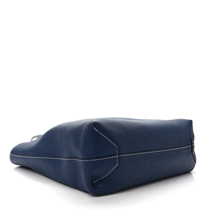 Hermes Taurillon Clemence Double Sens 36 Reversible Tote Deep Bleu Vert Bosphere 6 of 17