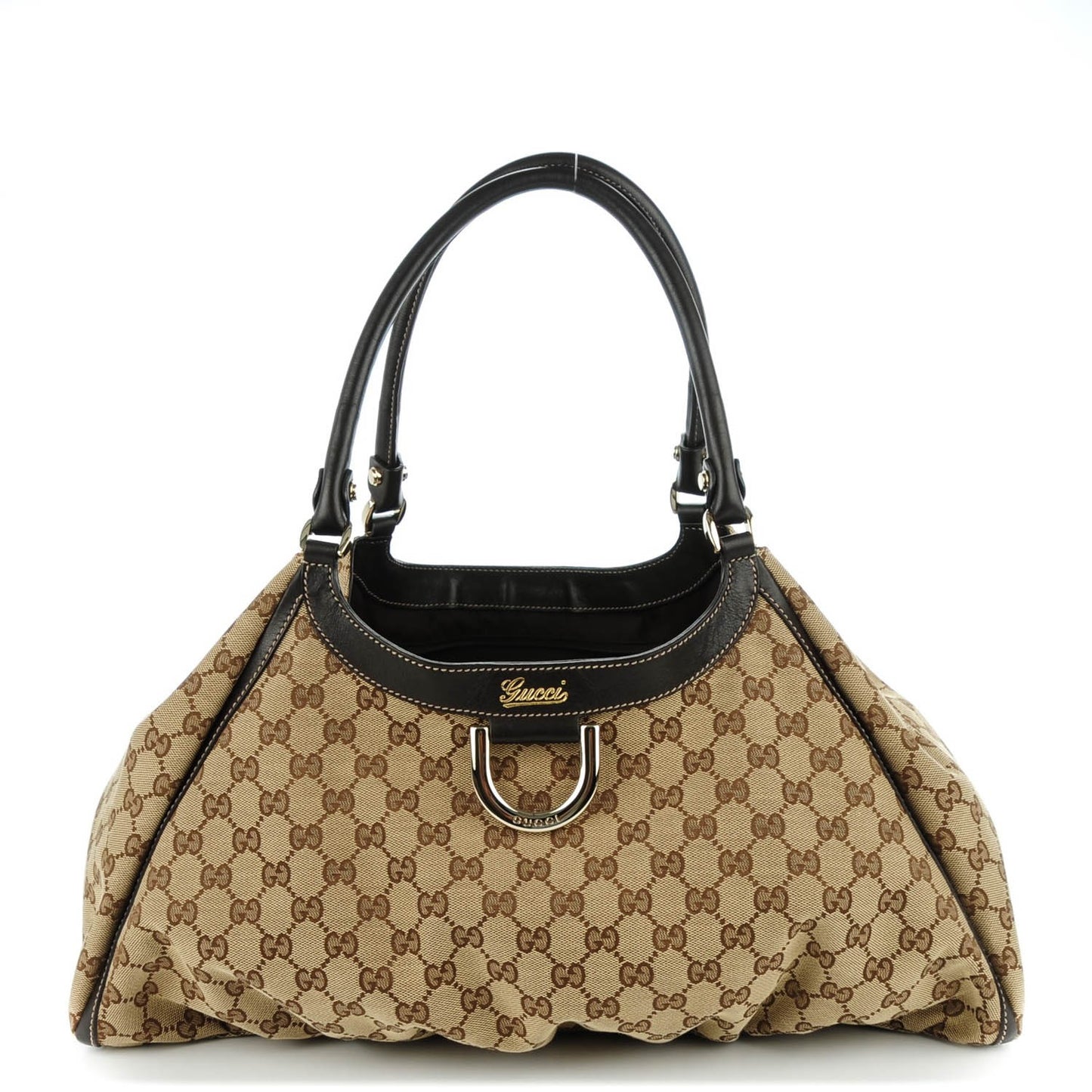 Monogram Large D Gold Hobo Dark Brown