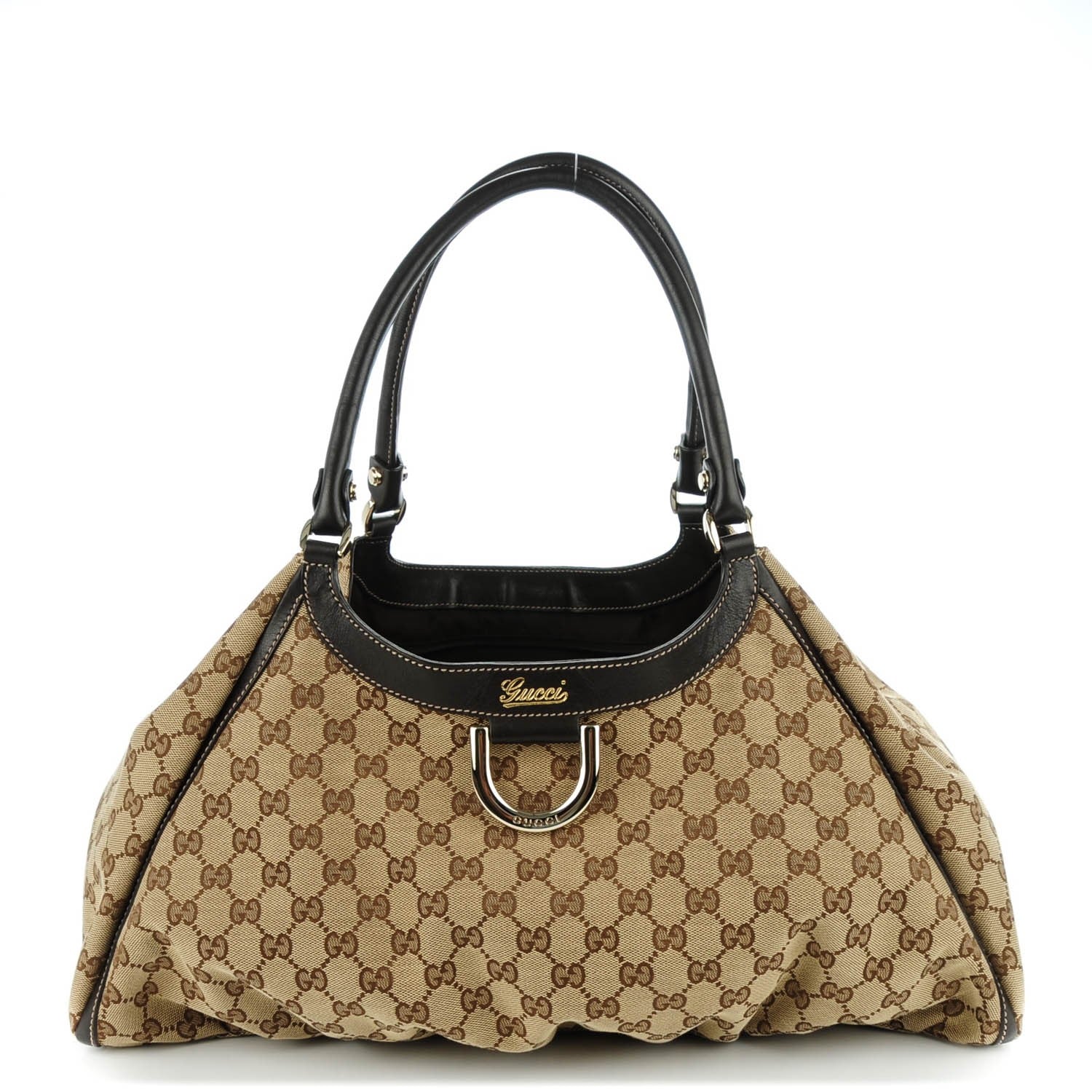 Gucci Monogram Large D Gold Hobo Dark Brown 1 of 7