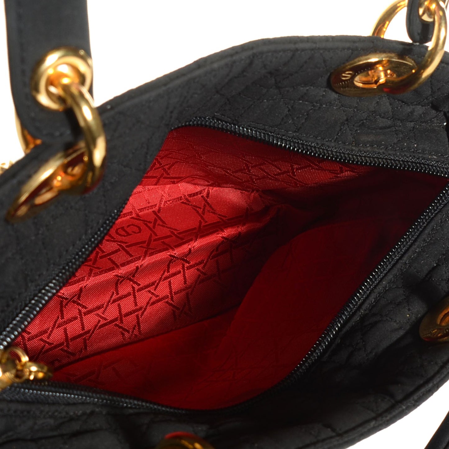 Nylon Cannage Medium Lady Dior Black