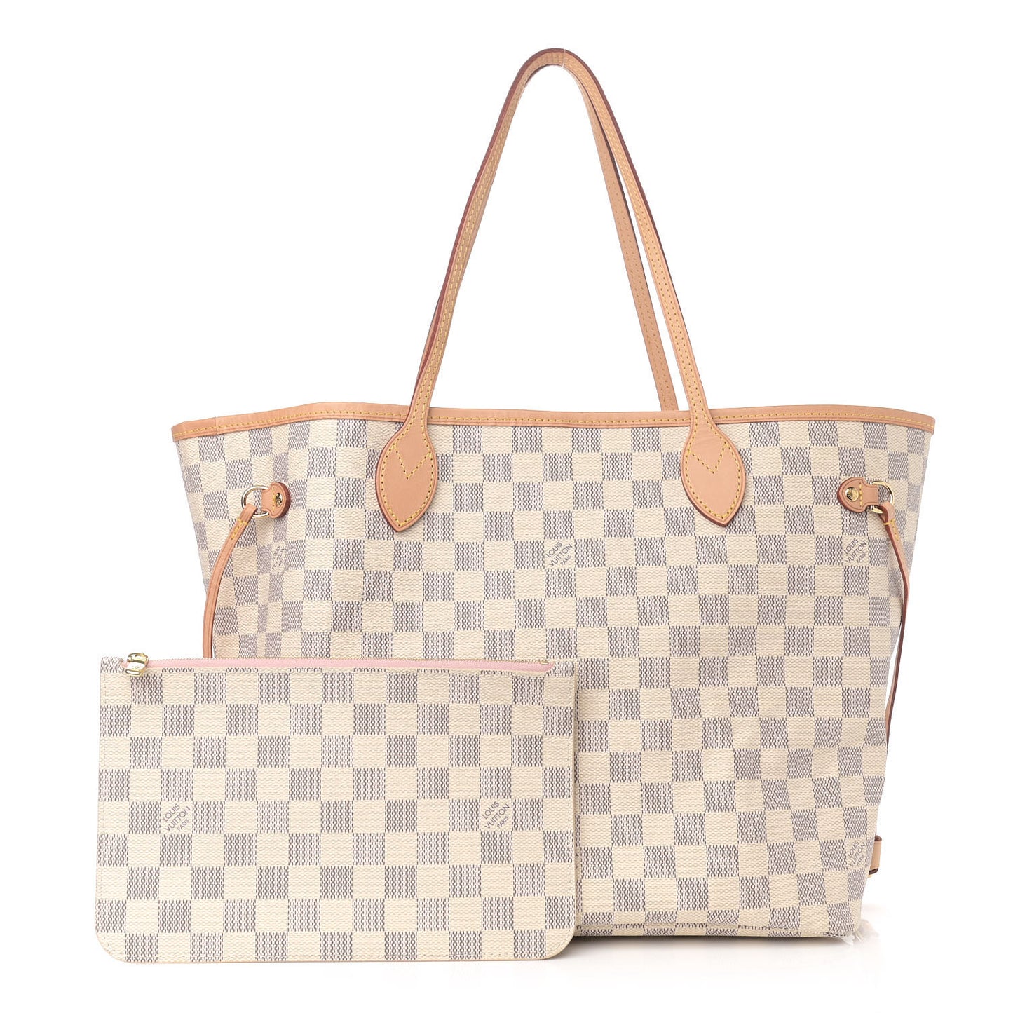 Damier Azur Neo Neverfull MM Rose Ballerine