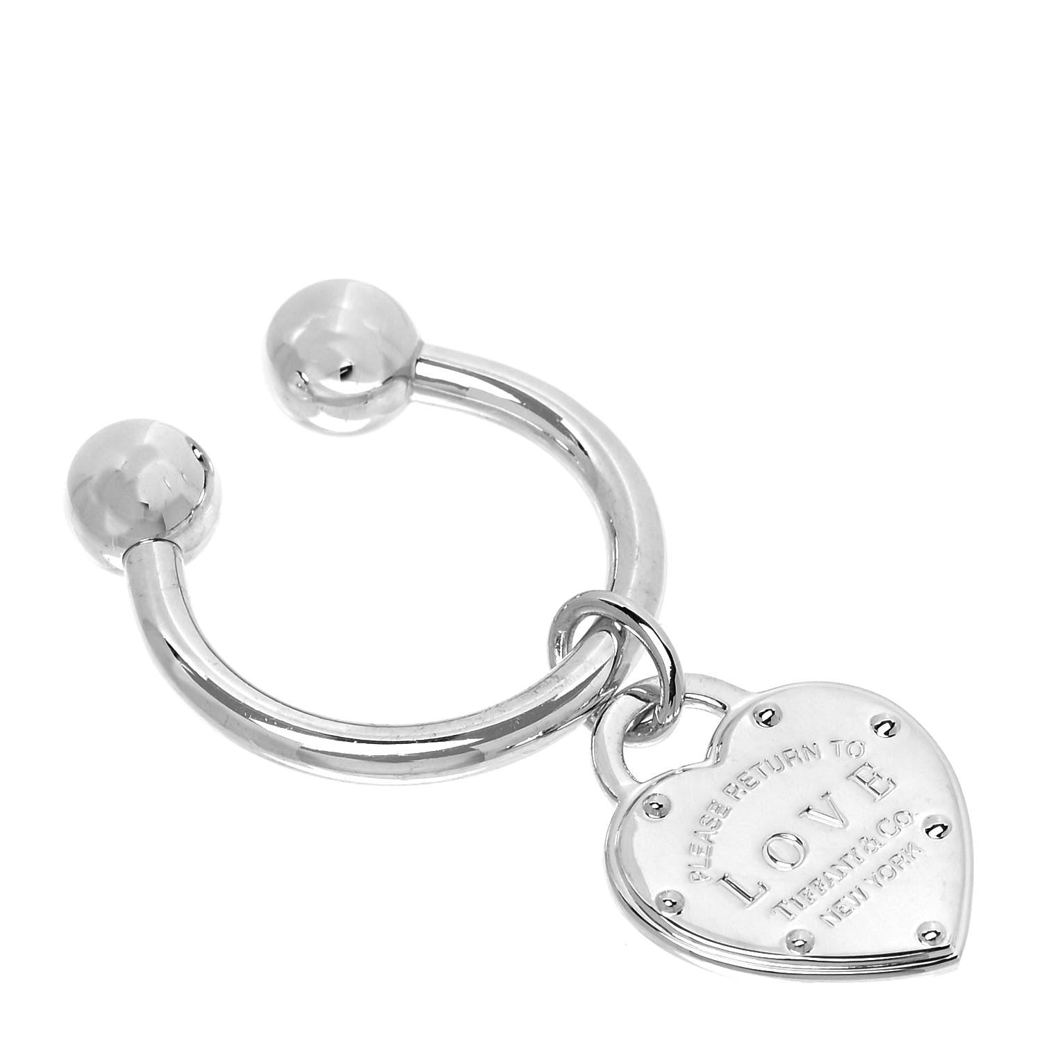 Tiffany Sterling Silver Return To Tiffany Love Heart Key Ring 1 of 4