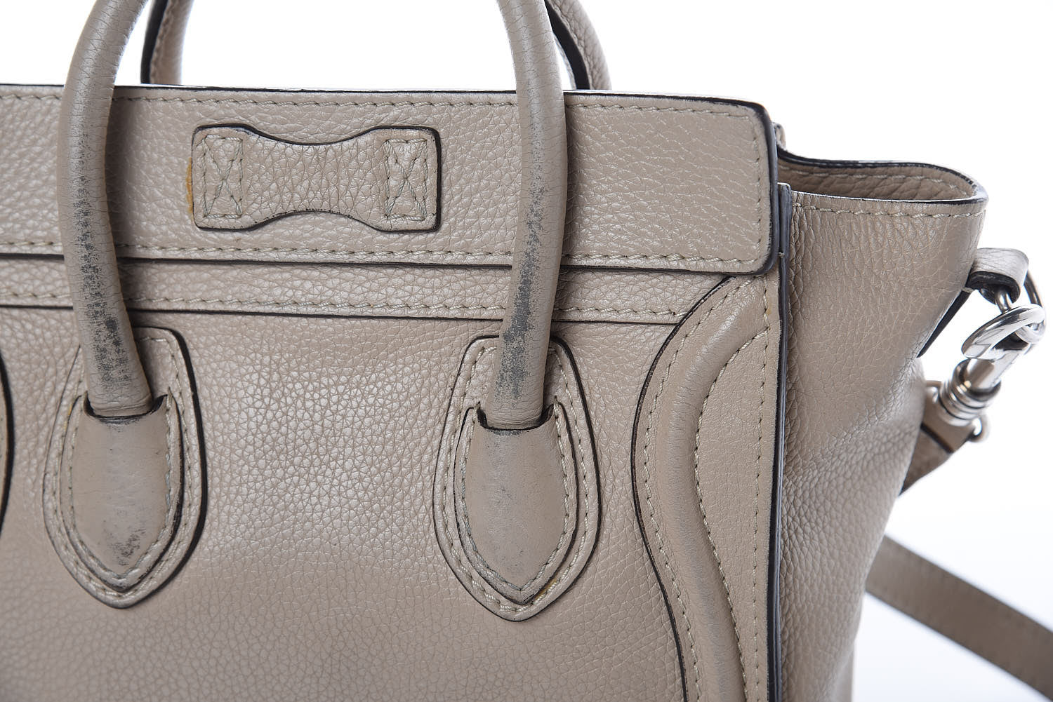 Celine Drummed Calfskin Nano Luggage Dune 9 of 16