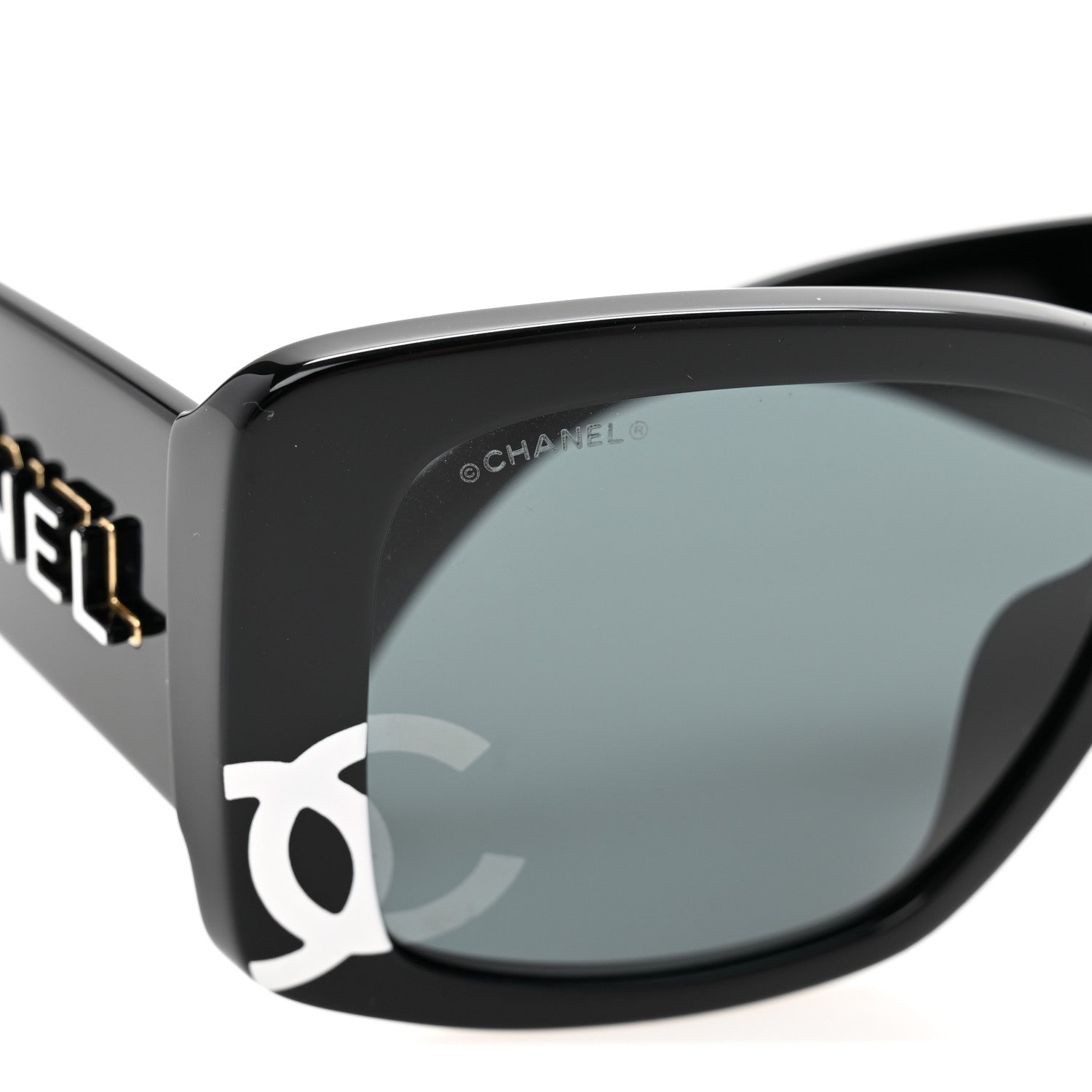 Chanel Acetate CC Logo Square Sunglasses 71472A Black 8 of 9