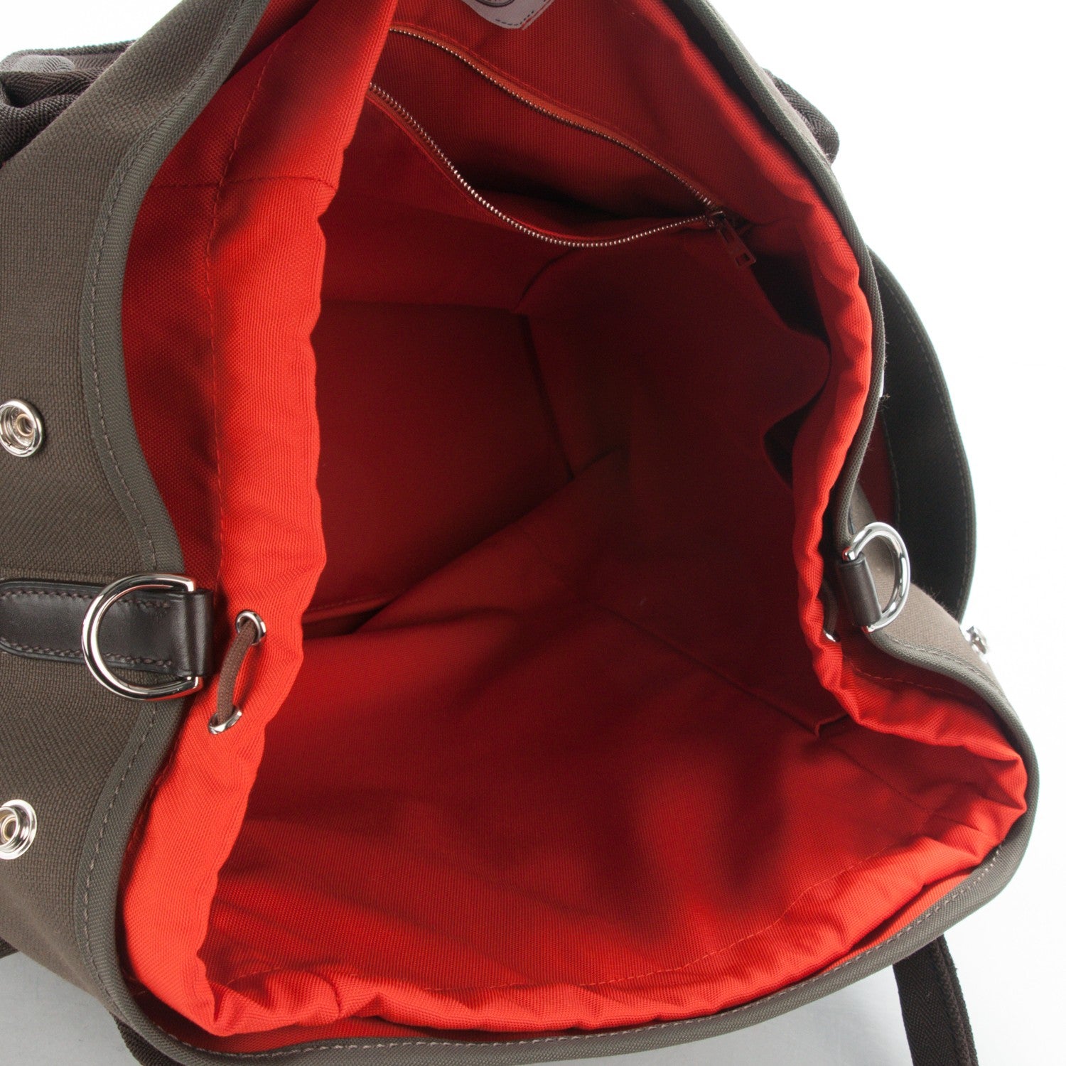 Hermes Toile Sac De Pansage Groom Kaki Feu 5 of 8