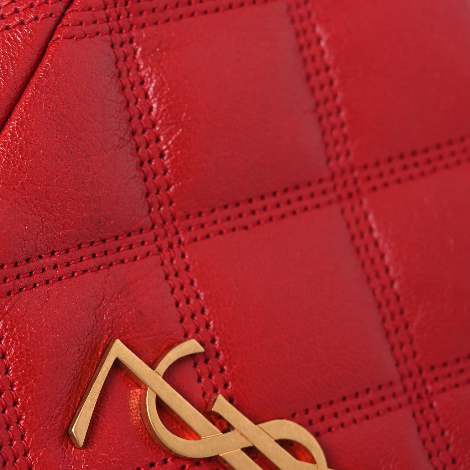 Saint Laurent Grained Lambskin Quilted Mini Becky Double Zip Bag Rouge Eros 11 of 11