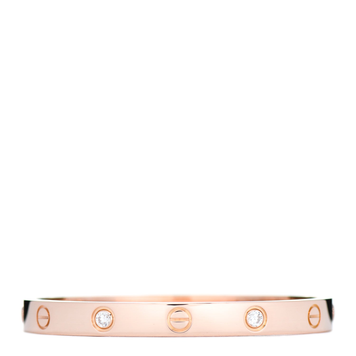 Cartier 18K Pink Gold 4 Diamond LOVE Bracelet 16 1 of 4