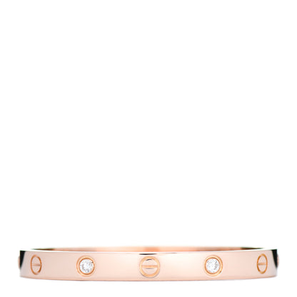 Cartier 18K Pink Gold 4 Diamond LOVE Bracelet 16 1 of 4