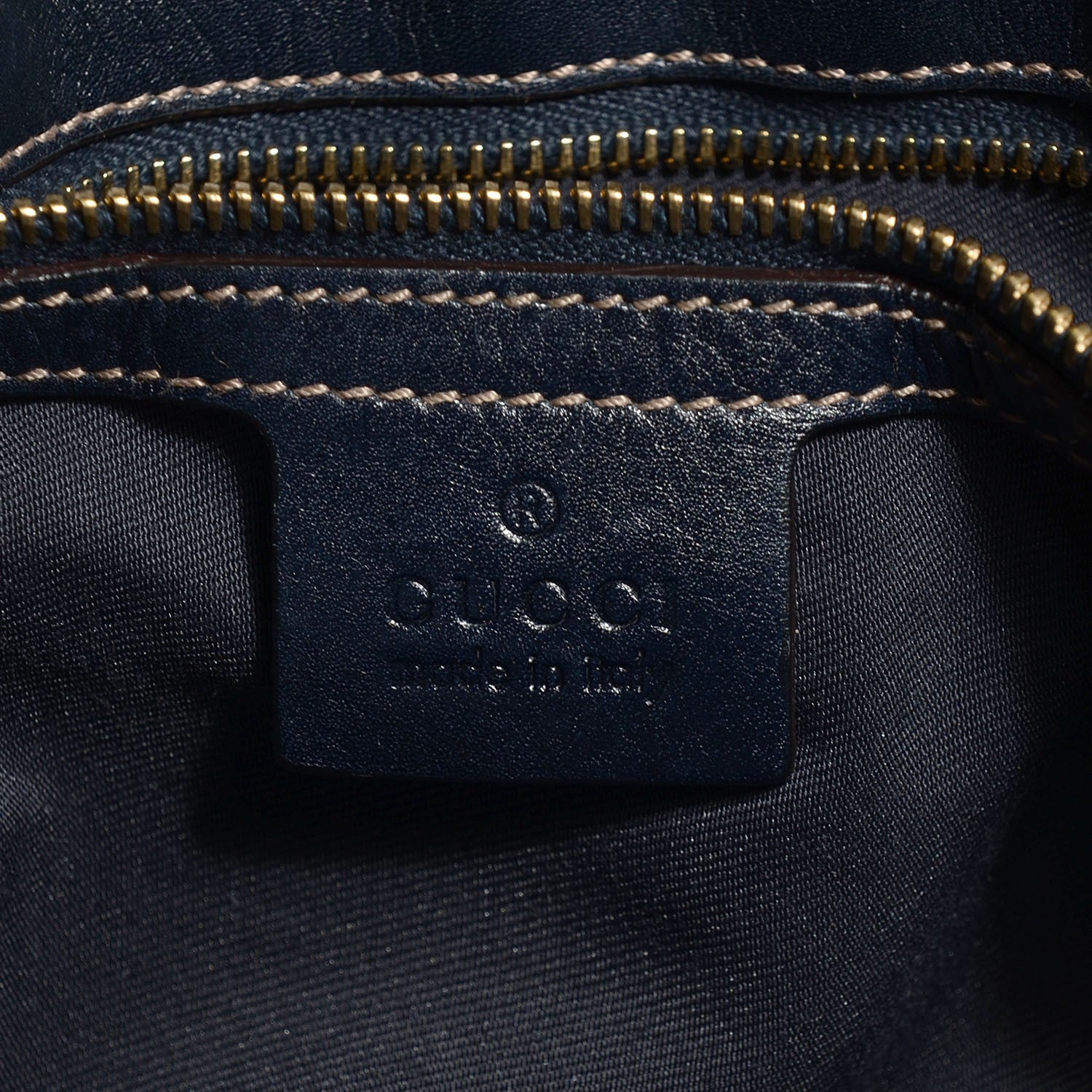 Gucci Calfskin Large Horsebit Chain Hobo Navy Blue 6 of 8