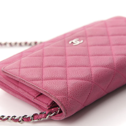 Chanel Iridescent Caviar Quilted Wallet On Chain WOC Pink 8 of 14