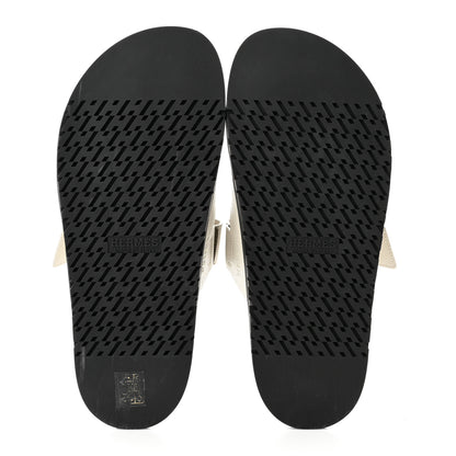 Hermes Epsom Mens Chypre Sandals 41 Beige Glaise Vert Toundra 5 of 9