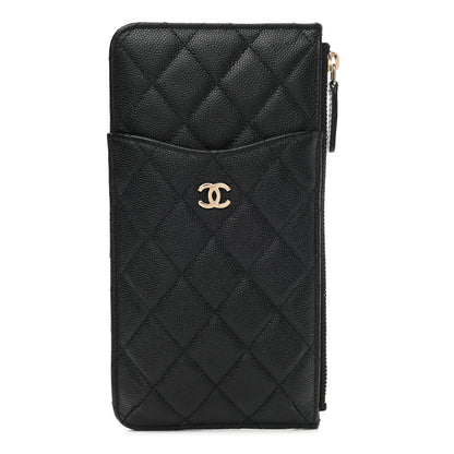Chanel Caviar Quilted Classic Flat Wallet Pouch Black 1 of 7