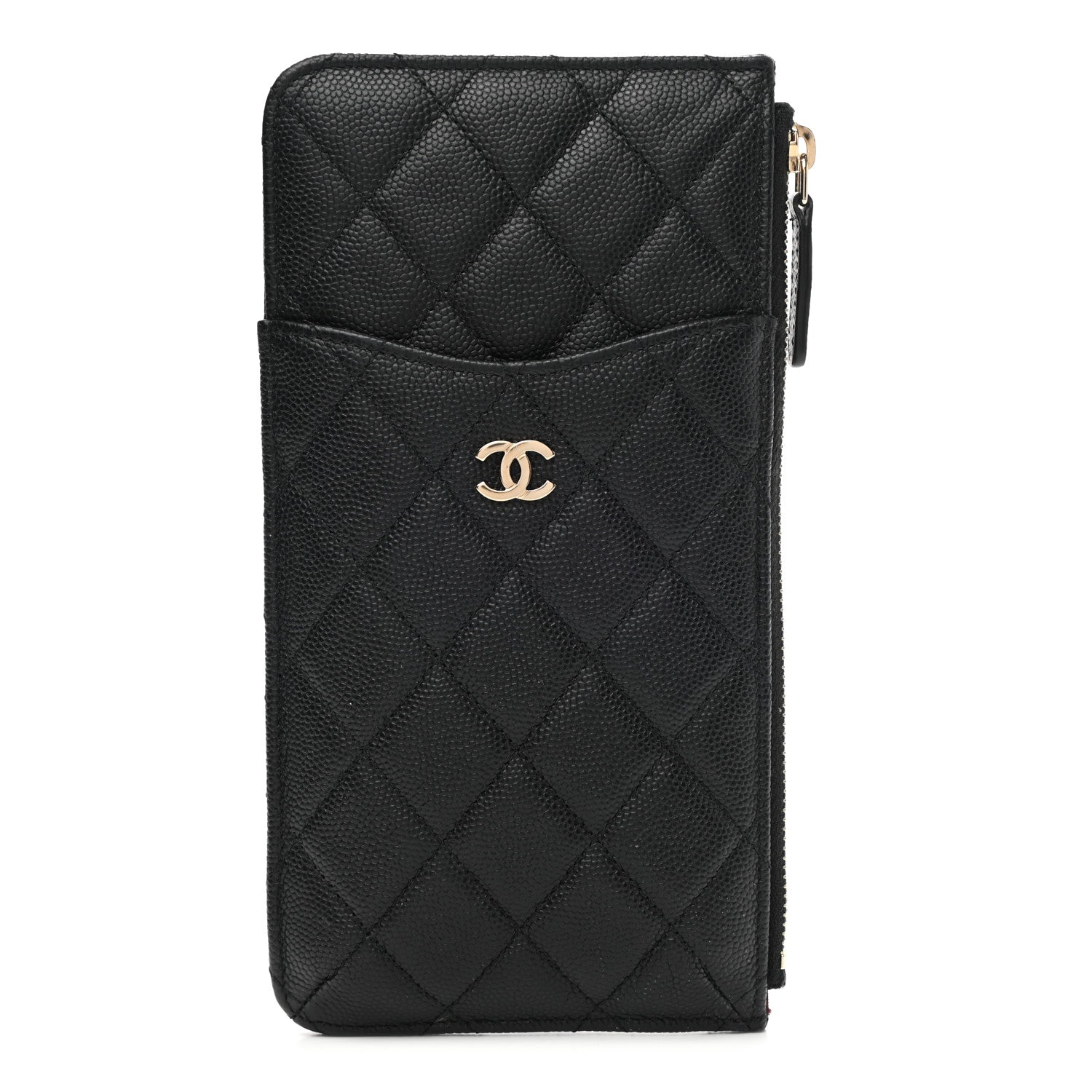 Chanel Caviar Quilted Classic Flat Wallet Pouch Black 1 of 13