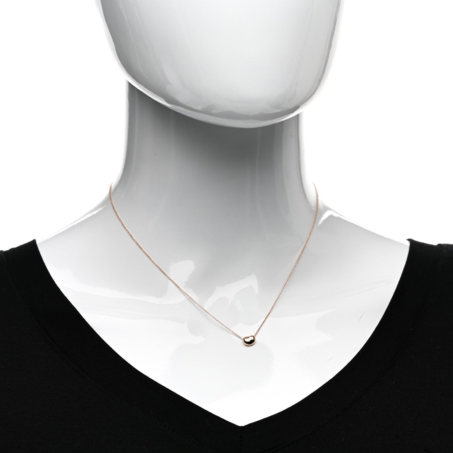18K Rose Gold 6.5mm Elsa Peretti Bean Pendant Necklace