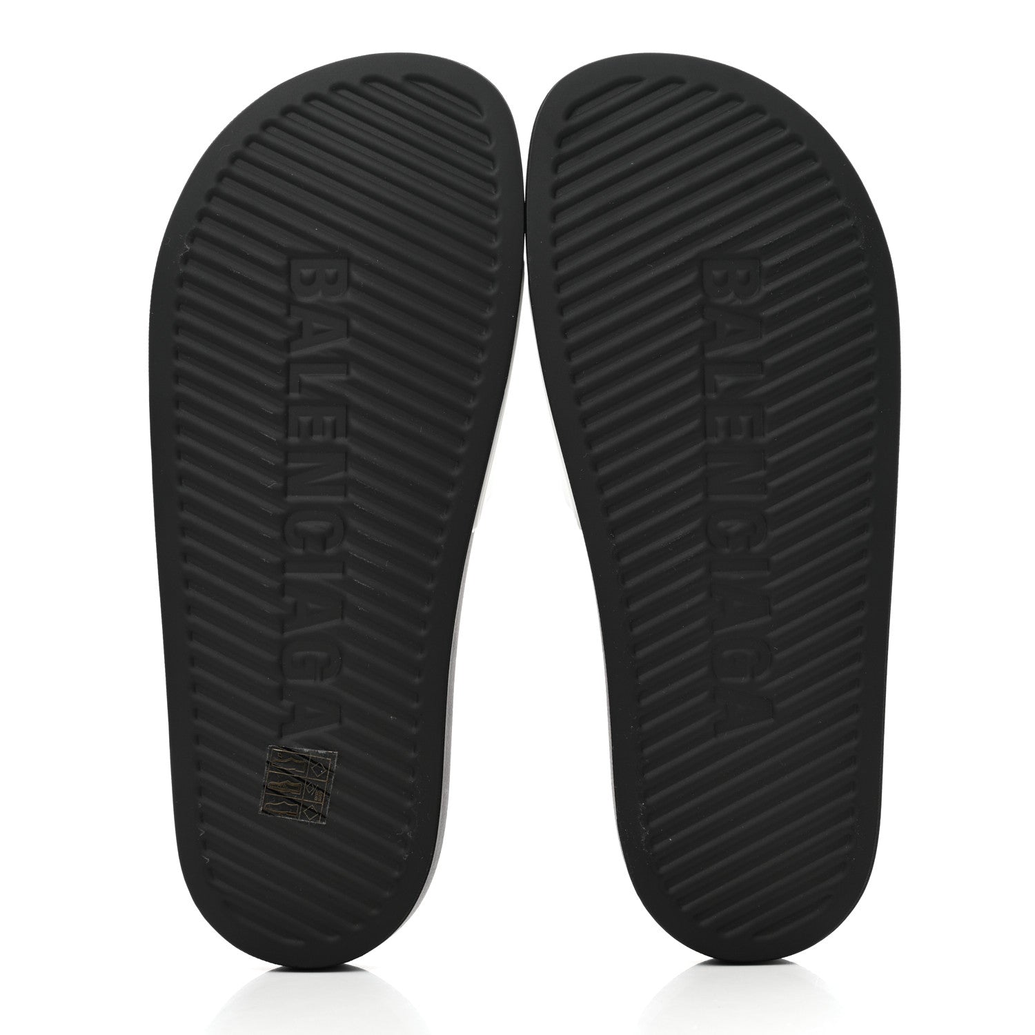 Balenciaga Rubber Womens Logo Pool Slide Sandals 39 Black White 5 of 6