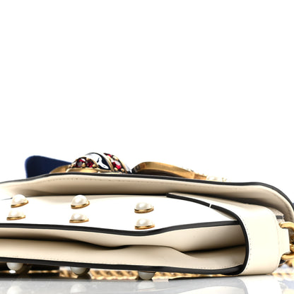 Gucci Nappa Pearl Studded Mini Queen Margaret Broadway Shoulder Bag Mystic White 9 of 9