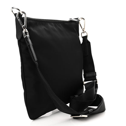 Prada Tessuto Nylon Saffiano Flat Messenger Bag Black 3 of 9