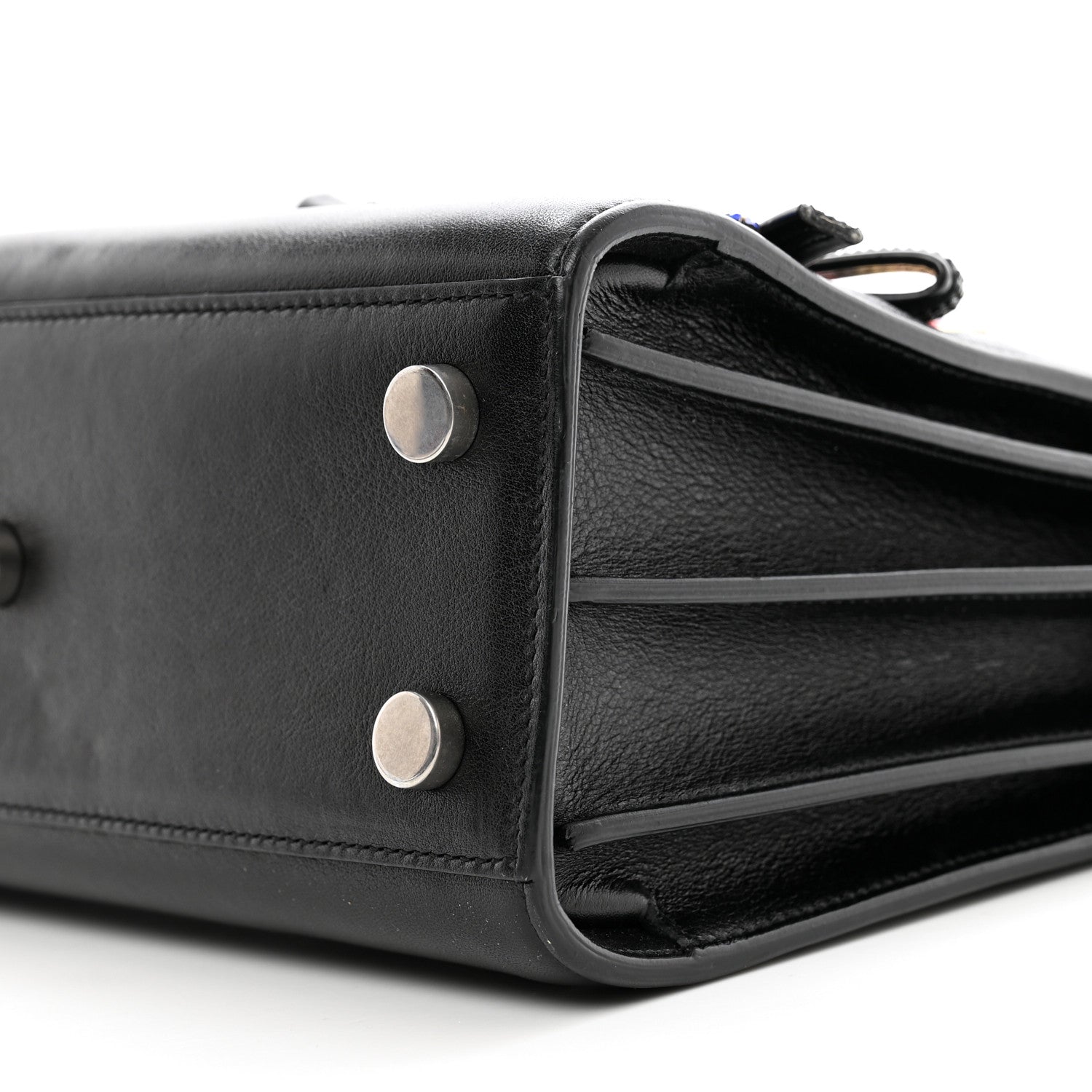 Saint Laurent Calfskin Crystal Embellished Nano Sac de Jour Black 9 of 10