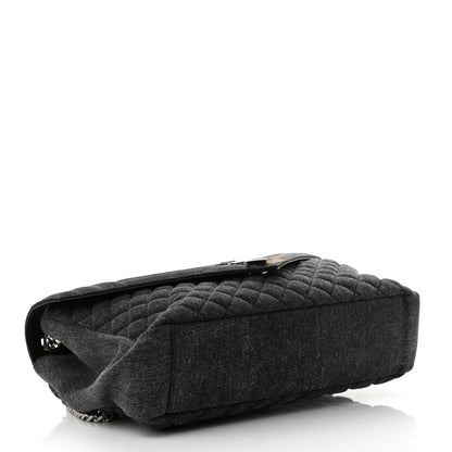 Saint Laurent Denim Mixed Matelasse Triquilt Large Monogram Envelope Satchel Black 4 of 10