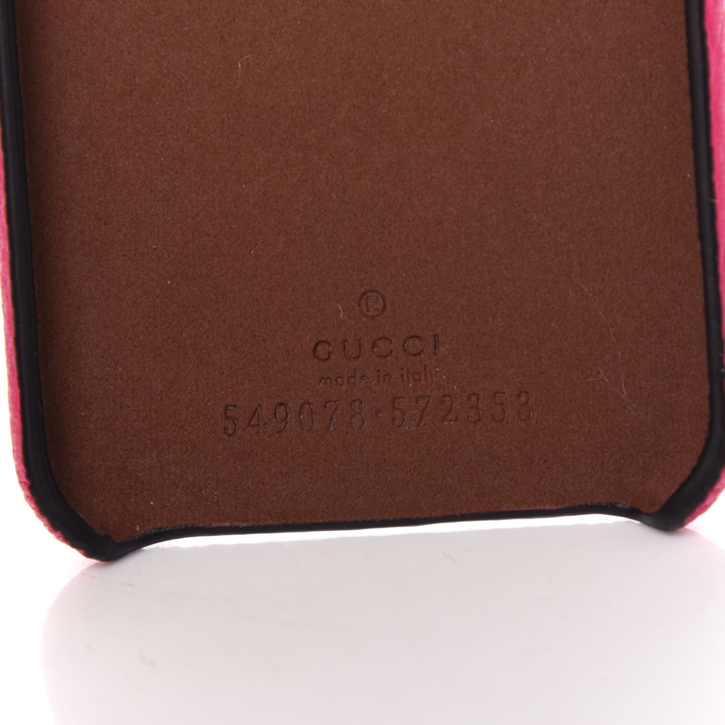 Calfskin Gucci Print iPhone 7/8 Case Pink