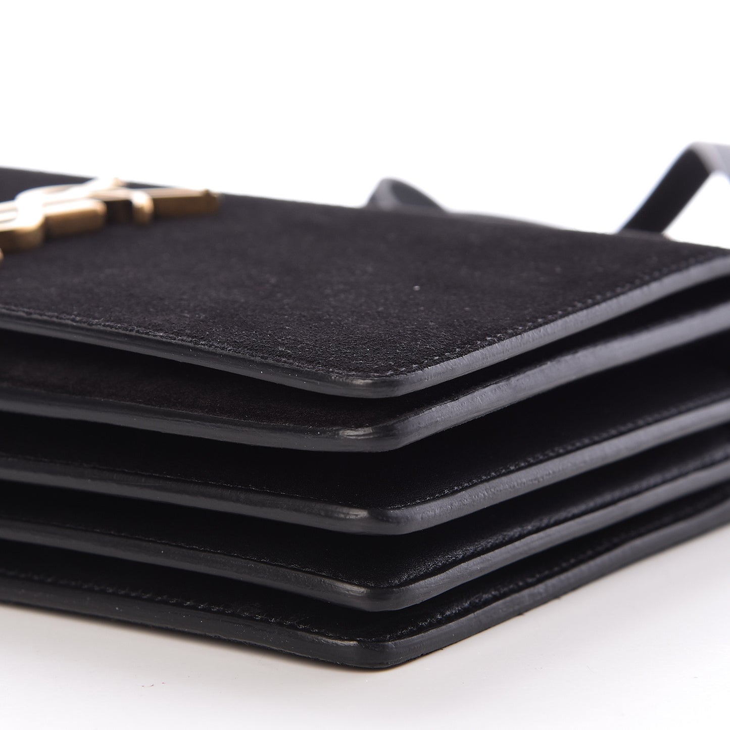 Suede Monogram Small Dylan Shoulder Bag Black