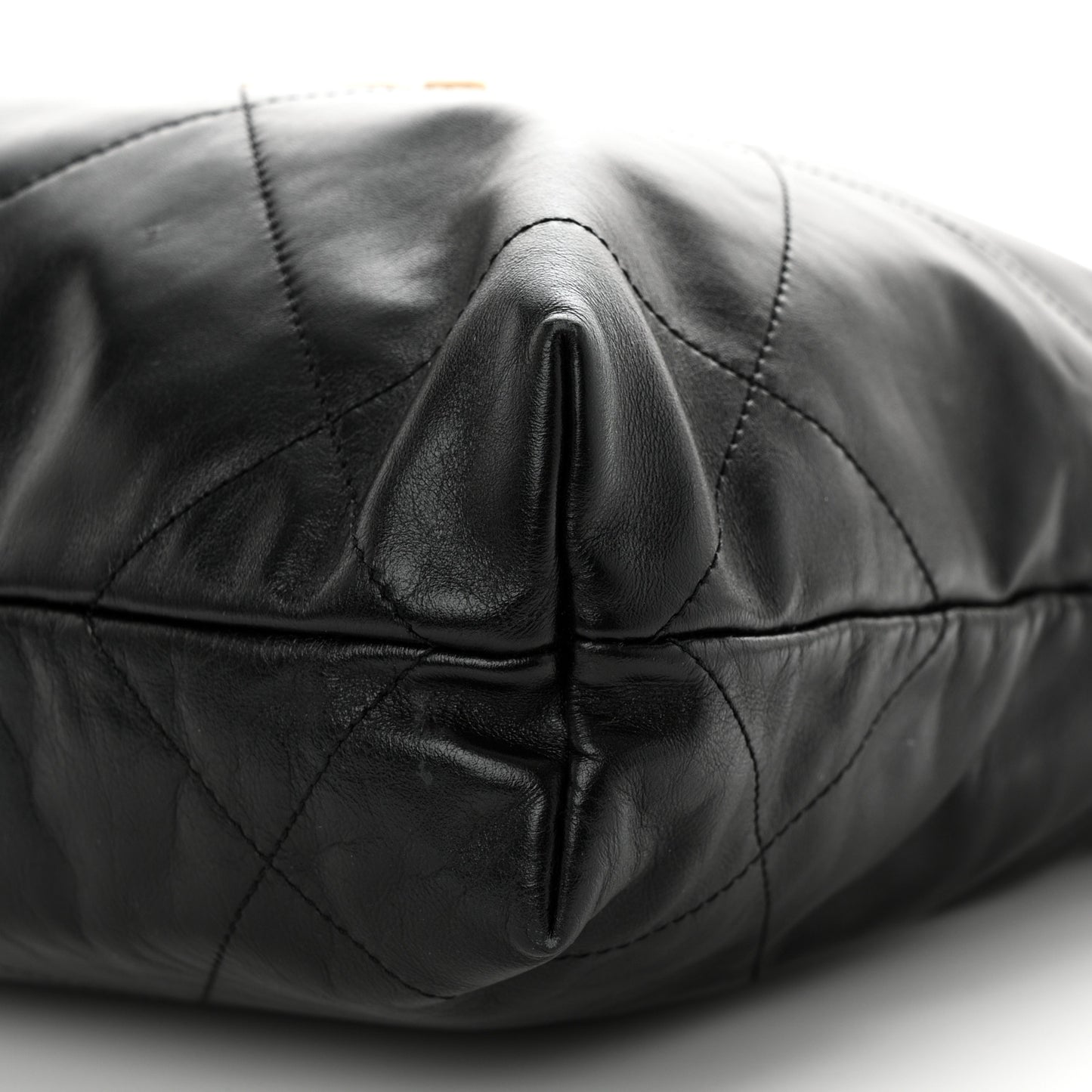 Shiny Calfskin Quilted Small Chanel 22 Black
