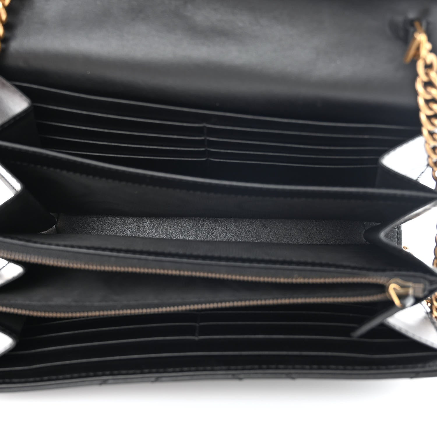 Gucci Calfskin Matelasse GG Marmont Chain Wallet Black 5 of 12