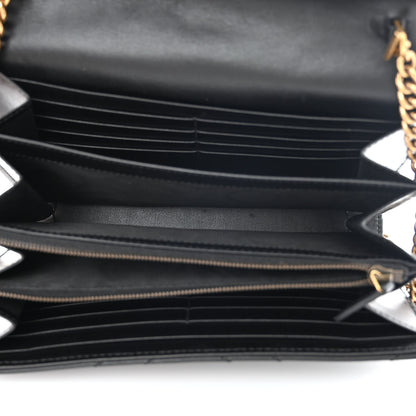 Gucci Calfskin Matelasse GG Marmont Chain Wallet Black 5 of 12