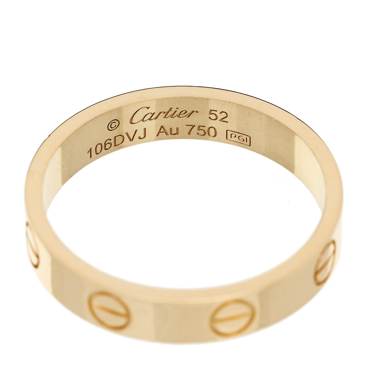 Cartier 18K Yellow Gold 3.5mm LOVE Wedding Band Ring 52 6 4 of 5