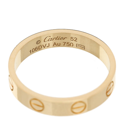 Cartier 18K Yellow Gold 3.5mm LOVE Wedding Band Ring 52 6 4 of 5