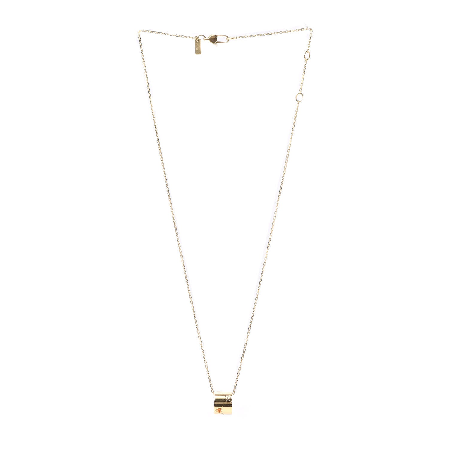 Gucci 18K Yellow Gold Icon Heart Twirl Pendant Necklace 3 of 5