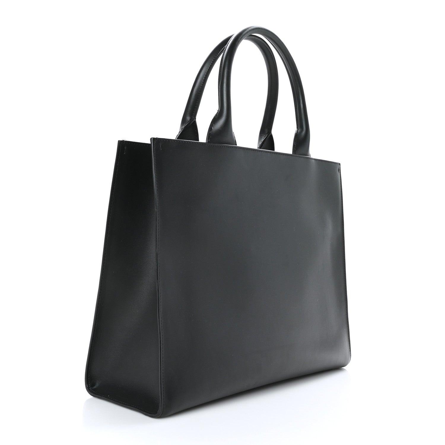 Dolce & Gabbana Vitello Debossed Small Beatrice Logo Tote Black 3 of 8