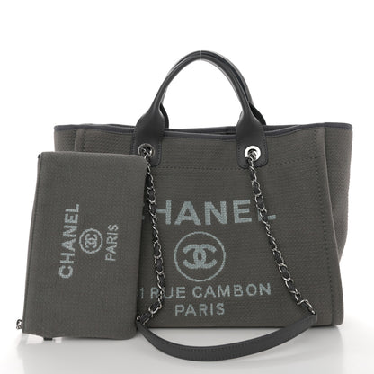Chanel Mixed Fibers Small Deauville Tote Dark Grey 3 of 12
