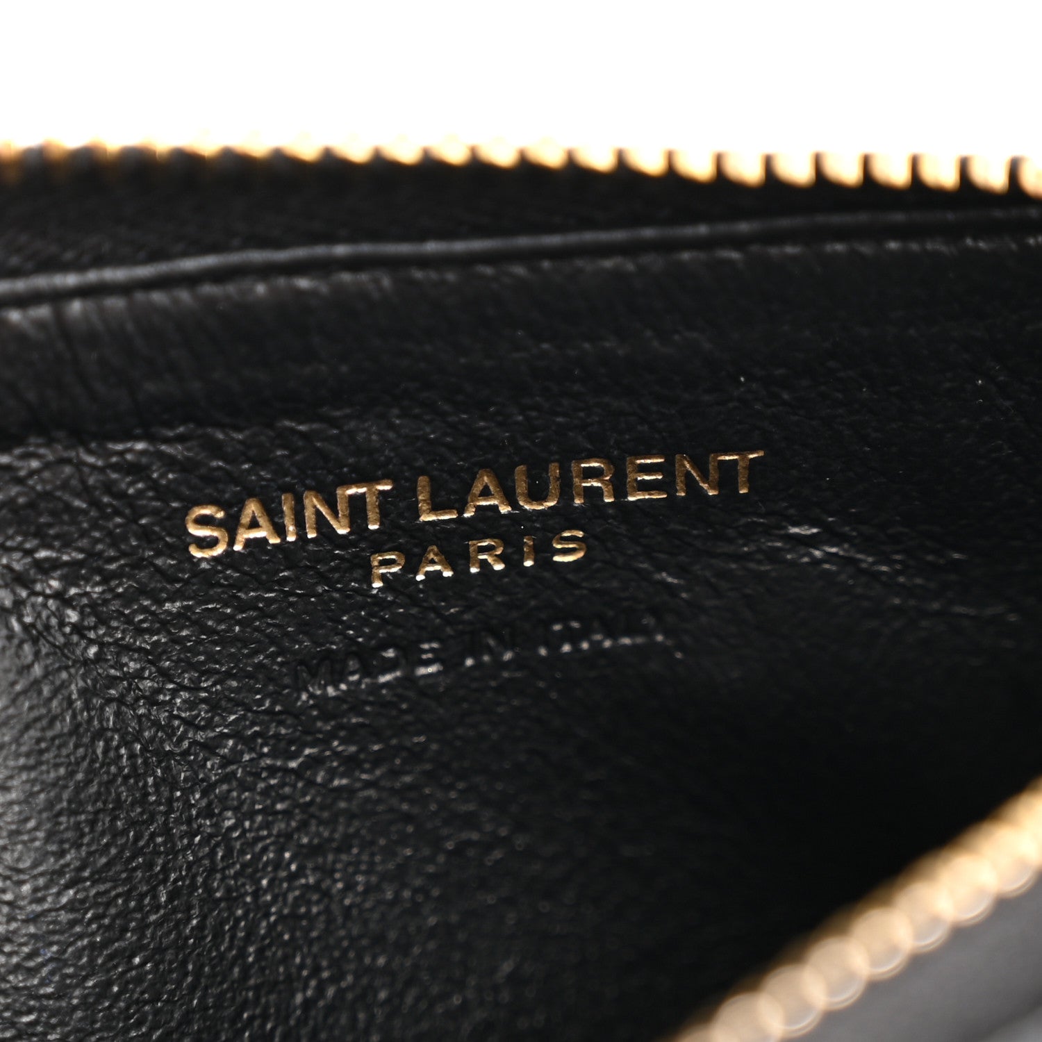Saint Laurent Calfskin Matelasse Chevron Monogram Fragments Zippered Card Case Black 6 of 11