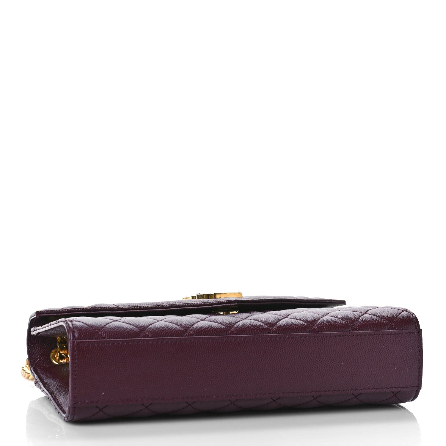 Saint Laurent Grain De Poudre Textured Mixed Matelasse Medium Triquilt Monogram Satchel Rouge Legion 4 of 9