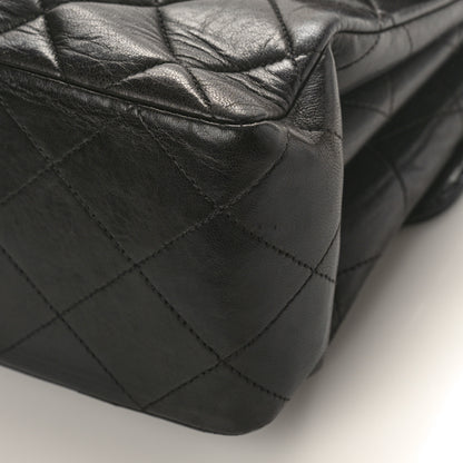 Chanel Lambskin Quilted Jumbo Double Sided Flap Black 10 of 13