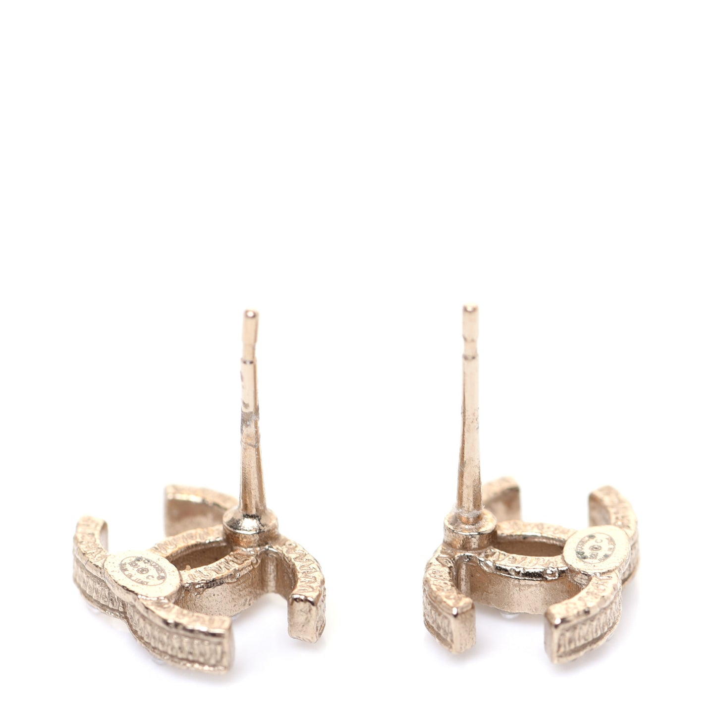 Pearl Crystal CC Earrings Gold