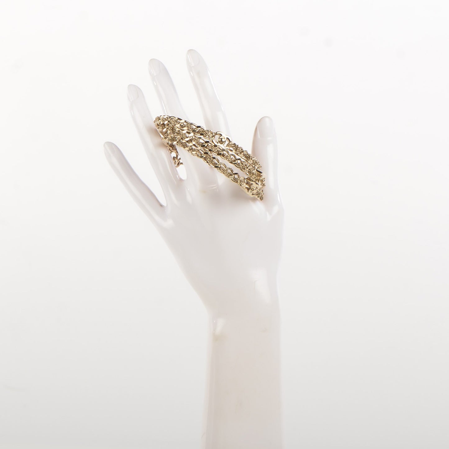 Chain Bangle Set of 3 Light Gold Medium