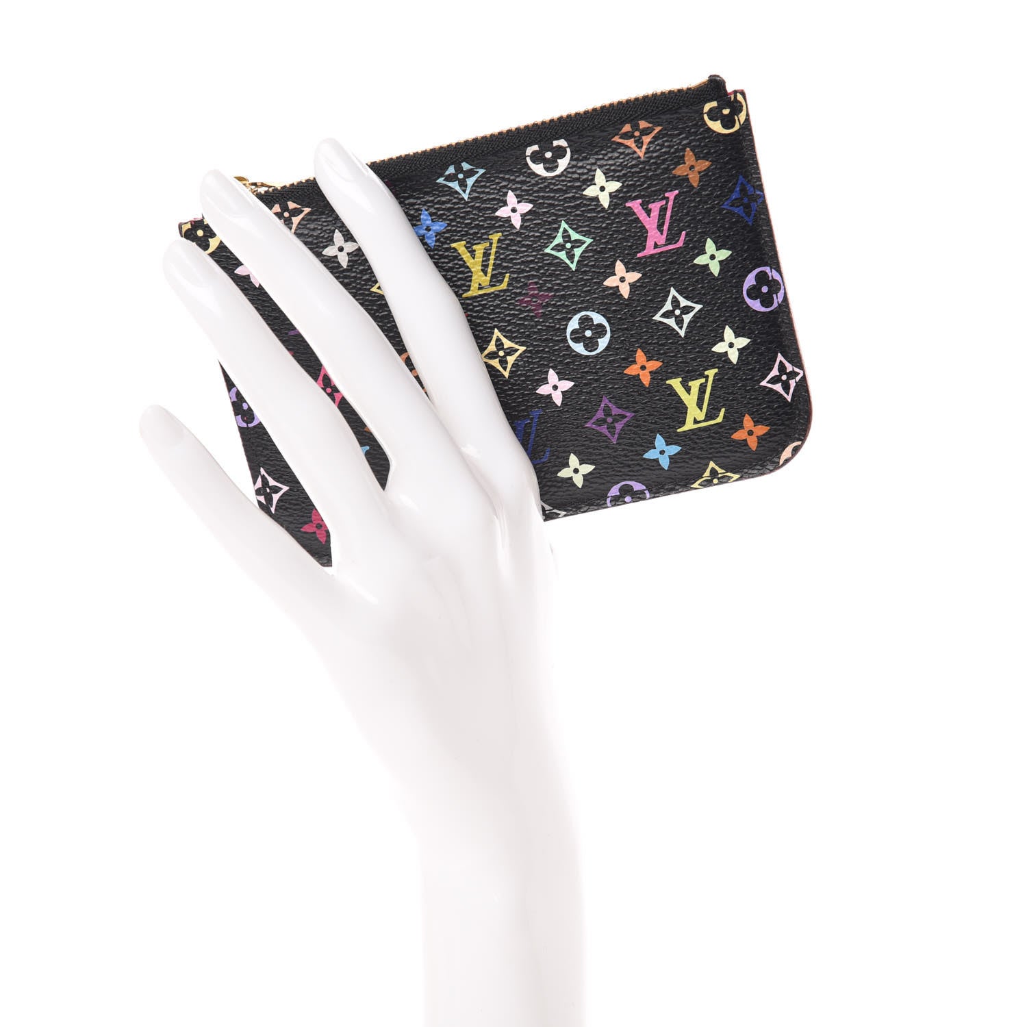 Louis Vuitton Monogram Multicolor Key Pouch Black Grenade 2 of 7
