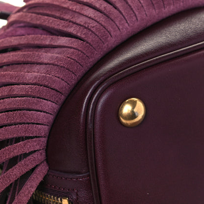 Saint Laurent Calfskin Small Emmanuelle Fringe Hobo Bag Burgundy 8 of 11