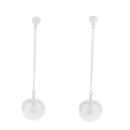 Tiffany Sterling Silver 10mm HardWear Ball Drop Earrings 1 of 4