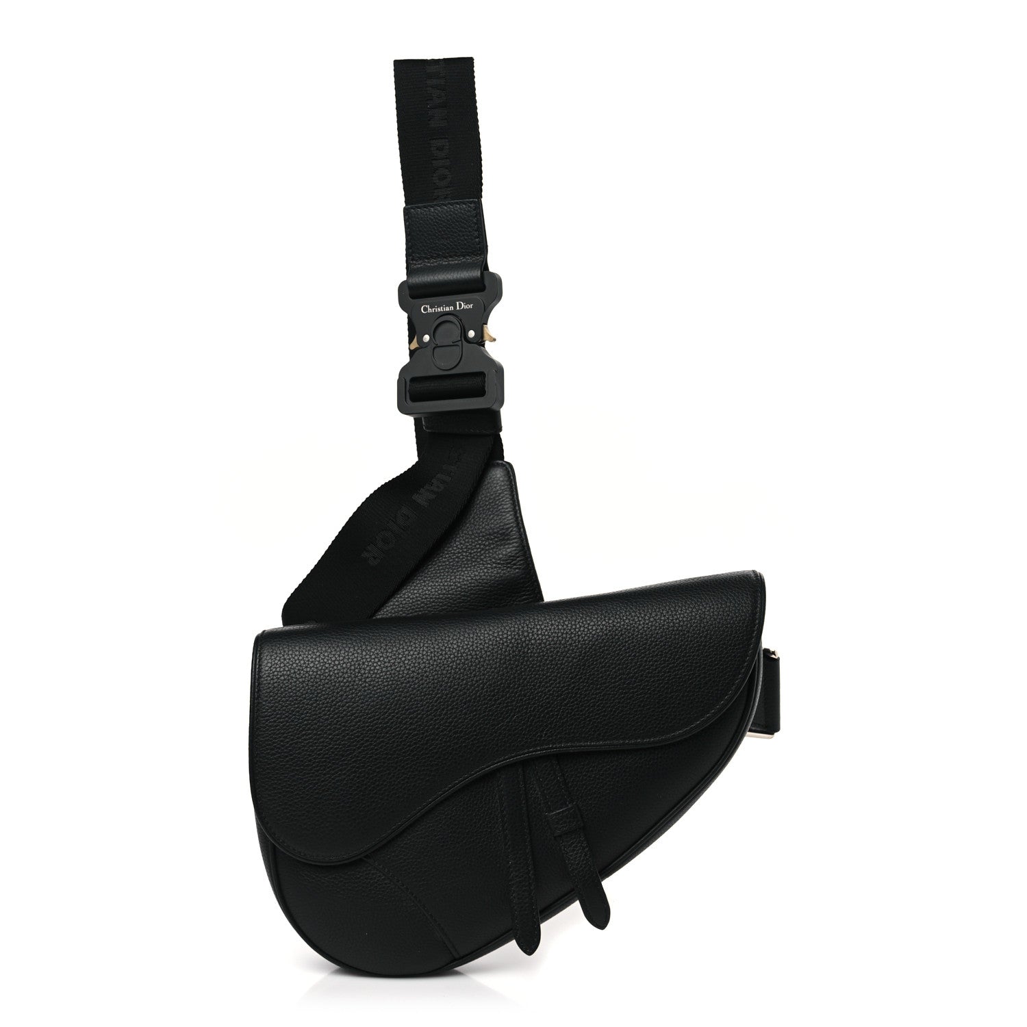 Christian Dior Grained Calfskin Kim Jones Saddle Bag Black 1 of 6