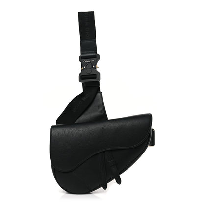Christian Dior Grained Calfskin Kim Jones Saddle Bag Black 1 of 6